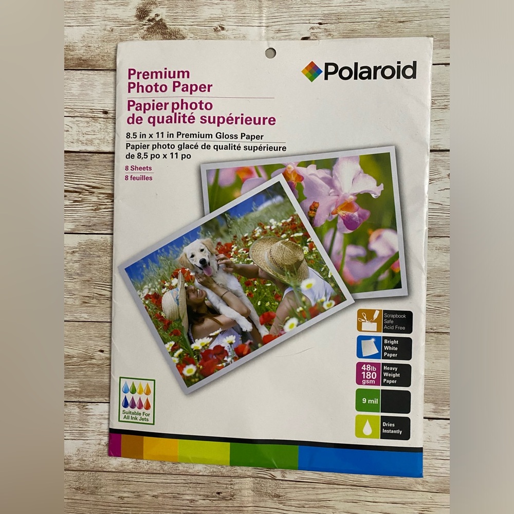 🆕 Polaroid Premium Gloss Photo Paper 8.5 x 11", 8 sheets